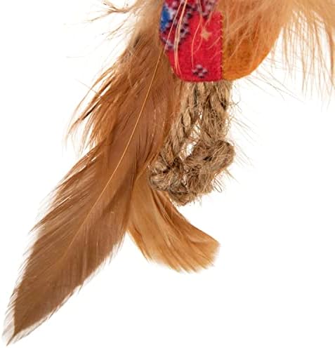 Instincts by SmartyKat 2-Pack HappyNip Love Mates Feather Birds Plush Cat Toys, Contains Catnip & Silvervine - Orange/Green, 2-Pack