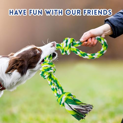WDZZHOT [3 Pack] Dog Rope Toys for Large and Medium Aggressive Chewers, Nearly Indestructible Rope Chew Toys, Heavy Duty 100% Cotton Tug of War Dog Toy for Boredom, Teeth Cleaning