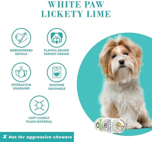 Haute Diggity Dog White Paw Can Plush Dog Toy, Drink Parody Chew Toys