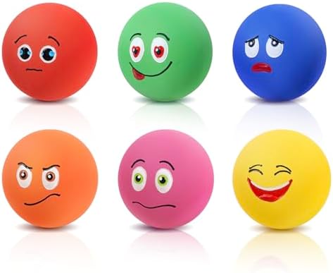 SCHITEC Squeaky Dog Toys, Funny Interactive Puppy Ball Toy, [6 Pack] Latex Rubber Squeak Pet Balls for Puppies Small Breed Dogs