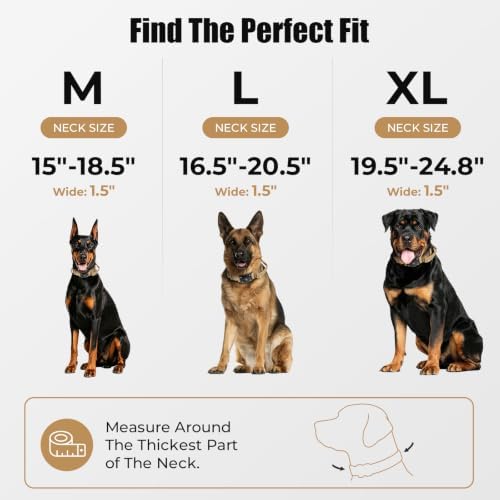 Tactical AirTag Dog Collar with Holder for Medium Large Dogs,Khaki, XL