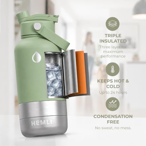 32 oz. Dog Water Bottle, Insulated Dog Travel Water Bottle, Stainless Steel Pet Water Bottle Dispenser Portable Food and Water Bowl for Dogs for Walking Dog Canteen Travel Kit