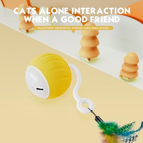 Upgraded 2.36 Inch Large Cat Toy With Touch&Voice Activation for Indoor Cat