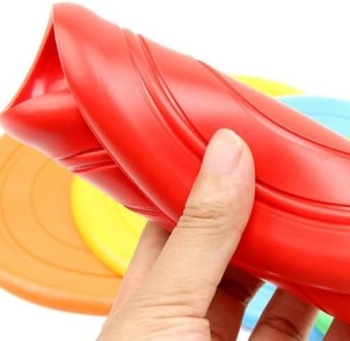 SHINEOFI 5pcs Dog Flying Disc for Puppies, Sturdy Floating Chewable Interactive Throwing Plates for Outdoor Training and Play, Set (Blue, Red, Purple, Green, Pink)