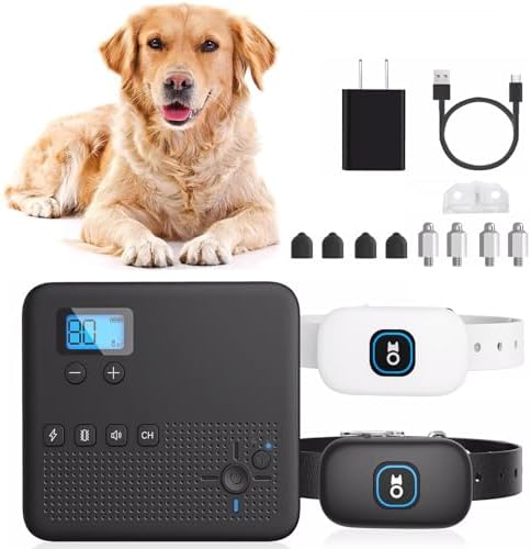 Wireless Dog Fence, Pet Boundary Containment System, Rechargeable Waterproof Training Collar Receiver, Vibrate/Shock Dog Fence, Safe Effective, Electric Pet Fence for Stubborn Dogs,for2dogs