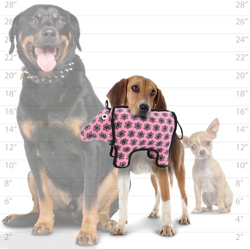 TUFFY® : Medium Pig Dog Toy: Ultra Durable Plush Toy with Multiple Layers & Reinforced Seams, Washable and Floats, Original Construction