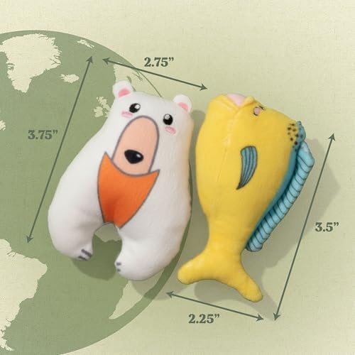 Premium Plush Cat Toy - Mahi Mahi & Polar Bear Toy, Eco Friendly