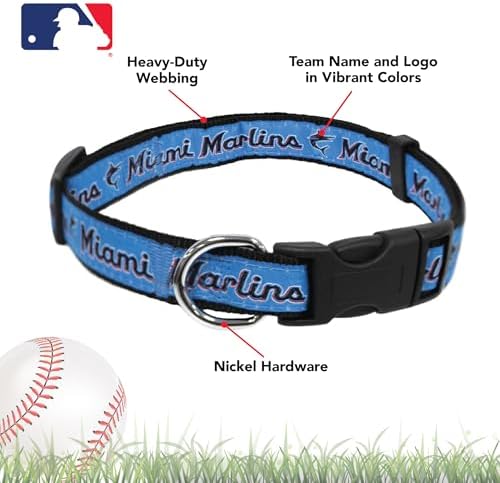MLB Dog Collar. - 29 Baseball Teams Available in 4 Sizes. Heavy-Duty, Strong & Durable Pet Collar. - MLB Licensed PET Collar.