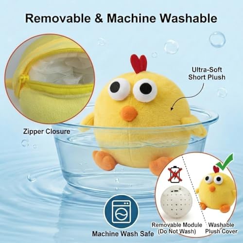 Interactive Talking Dog Toy with Voice Recording & Singing, Cute Chicken Plush Moving Bouncing Pet Toy, USB-C Rechargeable Soft Dog Toy for Dogs & Cats