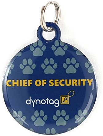 Dynotag® Web Enabled Super Pet ID Smart Tag with DynoIQ™ & Lifetime Recovery Service. Play Series: Round (Chief of Security)