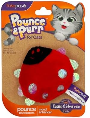 Catnip & Silvervine Plush Cat Toy for Kittens - Lady Bug