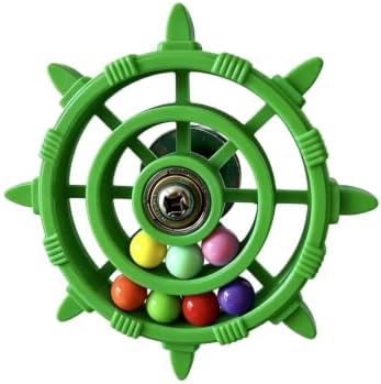 AGLOO Rotating Ship Wheel Bird Toys with Colorful Bead (Green)