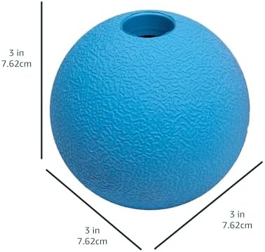 Amazon Basics Interactive Bouncy Durable Rubber Dog Toy Balls, 3 inch, Blue, Orange, Pack of 2