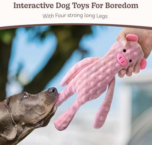 SHARLOVY No Stuffing Dog Toys 5 Pack, Crinkle Interactive Dogs Toy for Boredom, Puppy Toys for Teething to Keep Them Busy, Cute Squeaky Dogs Toy for Small, Medium, and Large Breed