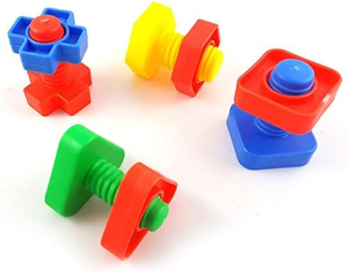 Hypeety 4pcs Bird Intellective Toys Screw Training Toy for Parrot Parakeet Macaw African Greys Budgies Cage Toy (A)