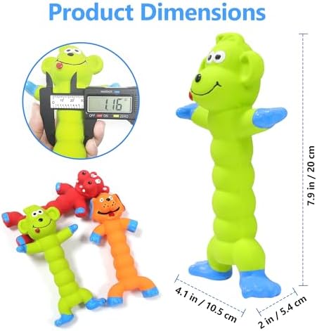 Dog Squeaky Toys Interactive Dog Toys - 3 Pack Rubber Chew Toys for Indoor Dogs to Chase, Fetch and Exercise, Medium & Large Dogs Toys for Boredom Relief