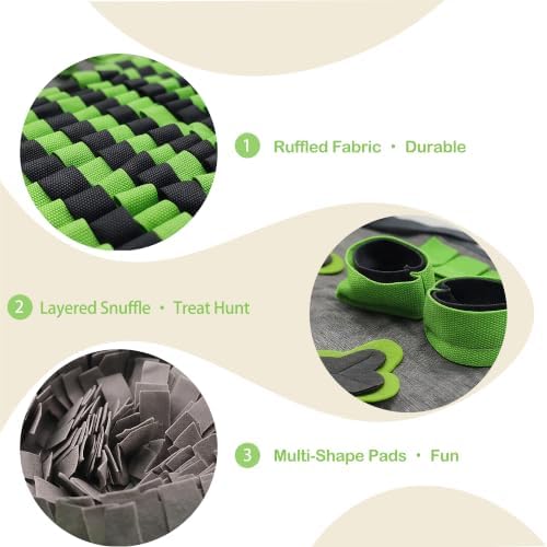 M Snuffle Mat Green Dog Puzzle Enrichment Slow Feeder
