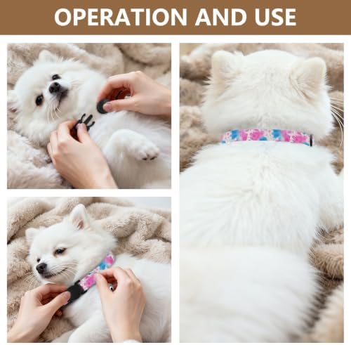 Watercolor Blue Splashes White Easy to Clean Kitten Collar 2 Pack Cat Neck Collar