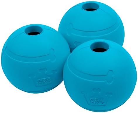 Chew King Flavored Rubber Ball Collection, 2.5 Inch Peanut Butter Flavor Rubber Balls 3-Pk