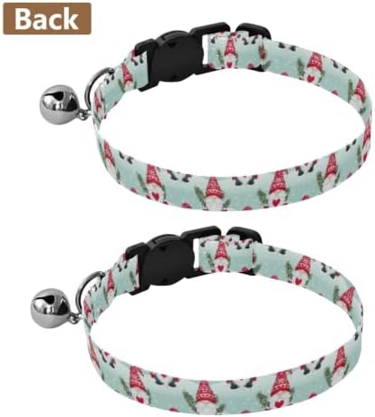 Cute Christmas Gnomes Red Hats Pet Collar 2 Pack Soft Polyester Pet Collar Adjustable 10.6 to 17.1 Inches
