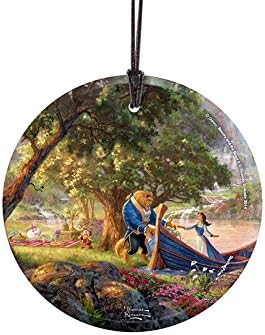 Trend Setters Disney – Beauty and The Beast II – Belle – Beast – 3.5” Starfire Prints Hanging Glass Print Accessory – Ideal for Gifting and Collecting SPCIR482