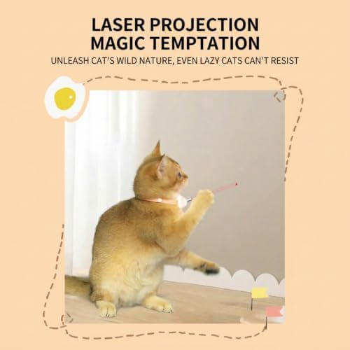 Rechargeable Laser Collar Toy. 41° Adjustable Head, & 2 Play Modes. Lightweight TPU Collar Fits Most Cats. Perfect Self-Play Toy for Home & Work. (Pink 2pcs)