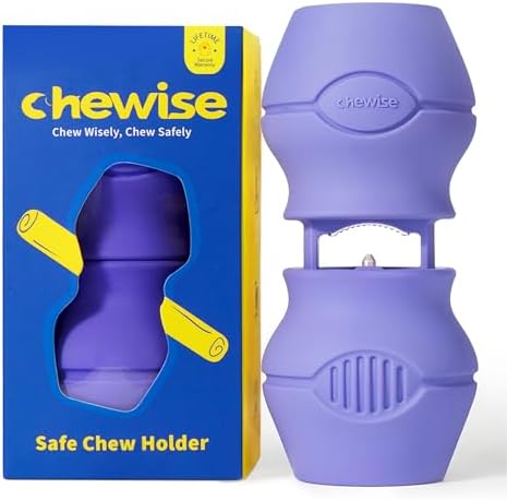 PetClan Chewise Bully Stick Holder for Large Dogs, Metal Teeth Chew Holder
