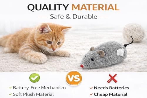 ZYLOSTORE CAT Toy, Mouse for Cats, Interactive Toy, for Indoor Cats,Pack of 2 MICE,Automatic CAT Toy,