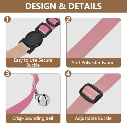Pink Gradient Cat Collars with Bell 2 Pack Kitten Collars Adjustable 10.6 to 17.1 Inches