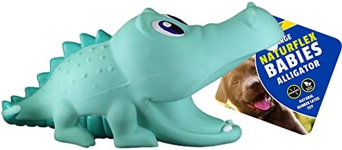 PetSport Naturflex Large Alligator Toy - Durable & Long-Lasting, Non-Toxic Material, Internal Squeaker, Rubber Toy for Dogs, Ideal for Interactive Play and Engagement