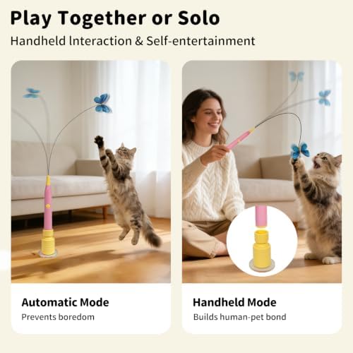 Interactive Cat Toys for Indoor Cats Automatic Cat Wand Toy