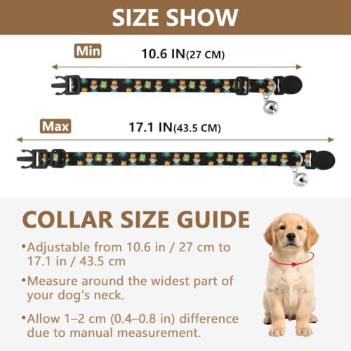 Cartoon Prince Golden Crown Easy to Wear Dog Collar 2 Pack Lightweight Small Dog Collar