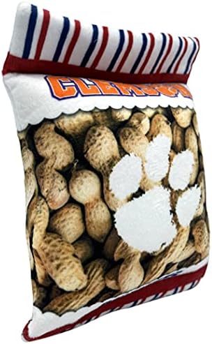 Pets First NCAA Clemson Tigers Crinkle FINE Plush Dog & CAT Squeak Toy - Cutest Stadium Peanuts Snack Plush Toy for Dogs & Cats with Inner Squeaker & Beautiful Baseball Team Name/Logo