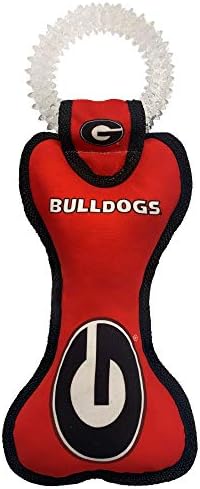 Pets First NCAA Georgia Bulldogs Dental Dog TUG Toy with Squeaker. Tough PET Toy for Healthy Fun, Teething & Cleaning Pets Teeth & Gum