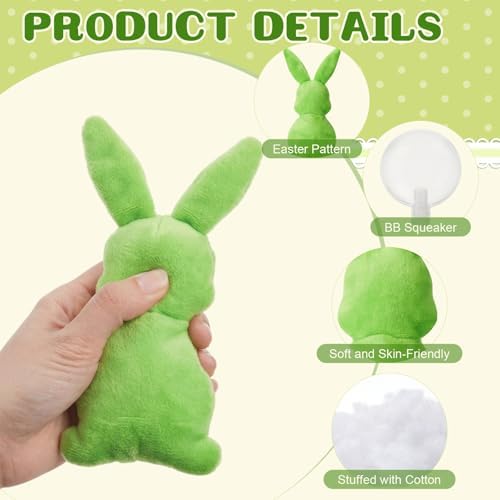 Civaner 12 Pcs Squeaky Dog Toys Bulk, Cute Plush Bunny Carrot Egg Chicken Stuffed Puppy Toys for Small Medium Dogs, Interactive Soft Chew Playthings for Birthday Party Favors & Training