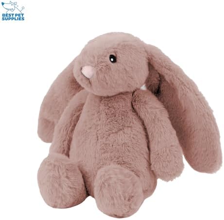 Best Pet Supplies Bunny Buddy Squeaky Plush Dog Toy - Mauve, Medium
