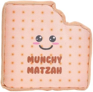 Rite Lite Chewdaica Matzah Dog Toy Crinkly Chewy Plush Dog Toy for Small Medium Dogs Cute Jewish Pet Toy Durable Matzah Shaped Dog Accessory Judaica Gift for Dog Owners Puppy Birthday Favor