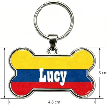 HSIAHOU Custom Pet ID Tags, Personalized Dog Tag Cat Tag(Colombia)