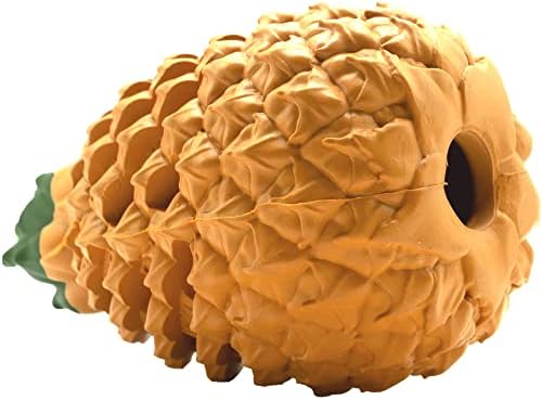 Herm Sprenger – Pineapple Dog Chew Toy for Aggressive Chewer – Natural Rubber Dog Treat Dispenser – Large Tough Dog Dental Teeth Cleaning Chew Toys for Large and Medium Breed