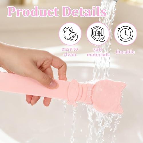 3PCS Cat Treat Feeding Spoon Squeeze, Wet Food Dispenser for Cats, Big Size Easy Feeding Tool, Cat Multi-Function Strip Spoons Set for Licky Treats, Lickable Creamy Wet Food(Pink, Blue, Purple)