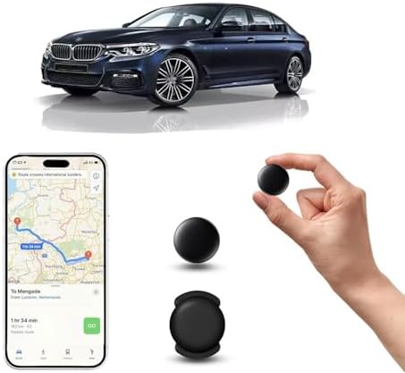 GPS Tracker for Vehicles – No SIM Required, Hidden Magnetic Car Tracker, Real-Time GPS Tracking for Kids, Car, Pets, No Monthly Fee, Works with Apple Find My, 2026 Upgraded (Black)
