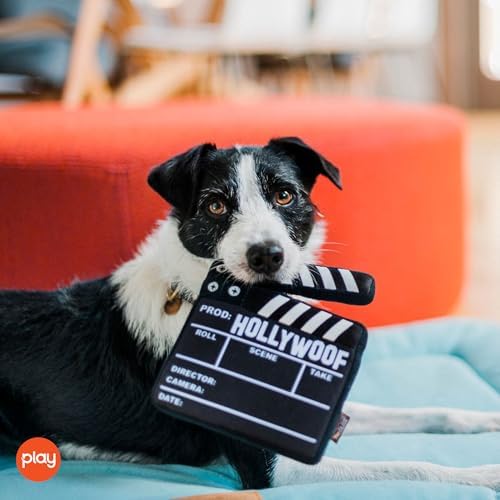 P.L.A.Y. Cute Plush Dog Toys - Hollywoof Cinema, Movie Themed Durable Squeaker Chew Toy, Great for Puppies & Small, Medium, Large Dogs - Machine Washable, Recycled Materials (Doggy Director Board)