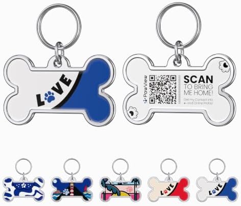 QR Code Pet ID Tag, Instant Scan-Based Location Alert, Updatable Pet Profile, Free Essential Features, No Subscription, Zinc Alloy Edge for Dogs Collar