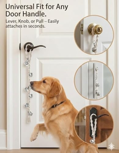 Dog Bells to Go Outside, Potty Training Bell, Handmade, Adjustable | Handmade with Premium Yarn, Twisted Style, Clear Jingle, Dog Potty Bell, Dog Door Bell.