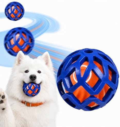 LDZ&CHX Interactive Dog Ball with Rubber Cover, Durable Dog Toys to Keep Them Busy, Automatic Moving Dog Balls for Indoor Play,Rubber Cover Protects Dog Teeth,Not for Heavy Chewers