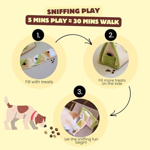 Interactive Dog Toys, Snuffle Puzzle Toys for Small Medium Large Dogs – Durable Hide & Seek Treat Dispenser with Squeaky & Crinkle Sounds, 2-in-1Chew Toy, Dog Birthday for Gifts (Tissue Box)