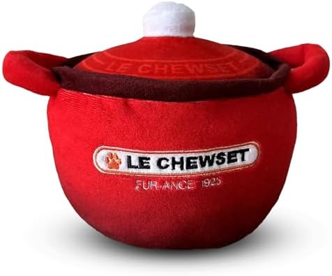 Le Chewset – Luxurious Parody Plush Dog Toy with Squeaker, Premium Fabric, Embroidered Details, Designer-Inspired Chew Toy, Fun Gift for Small Dogs & Dog Lovers