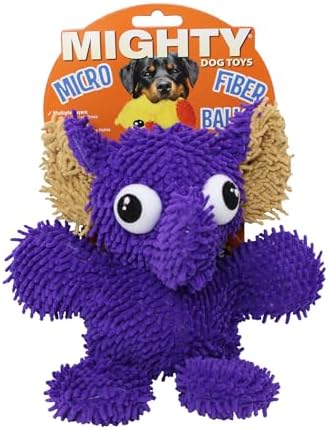 MIGHTY Tuffy Microfiber Medium Ball Elephant Dog Toy
