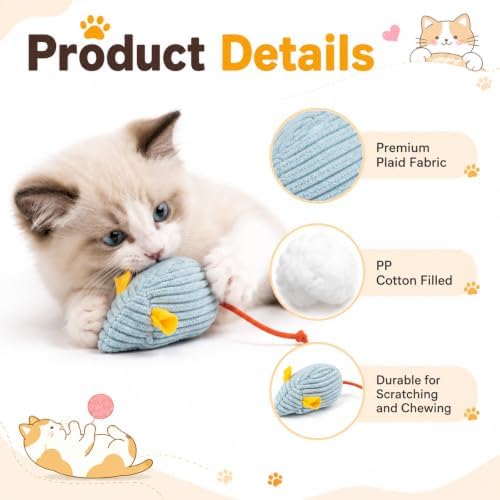 8PCS Catnip Mouse Cat Toys Mice Toys for Cat Mouse Toy Interactive
