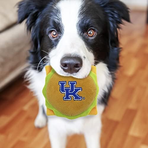NCAA KENTUCKY WILDCATS CHEESE BURGER PLUSH DOG & CAT SQUEAK TOY - Cutest STADIUM HAMBERGER SNACK Plush Toy for DOGS & CATS with INNER SQUEAKER & Beautiful Football/Basketball Team Name/Logo
